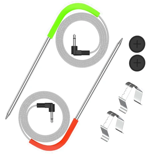 VAGLOBA Replacement Meat Probe for Pit boss Pellet Grill and Pellet Smoker, 3.5mm Plug 2 Pack Meat Probes with Grills Clip Accessories (Upgraded Version)