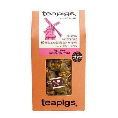 teapigs Liquorice and Peppermint Tea Bags Made With Whole Leaves, 50 Count, Sweet, liquorice, mint (5422)