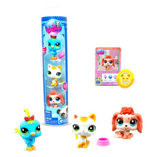 Littlest Pet Shop, Set of 3 Pets LPS City Vibe, Moving Heads, Generation 7, Pets from #35 to #42, for Kids 4 Years Old+, BF00551 Multicolor