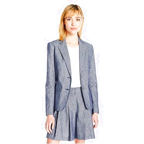 Nine West womens 2 Button Linen Jacket With Pockets