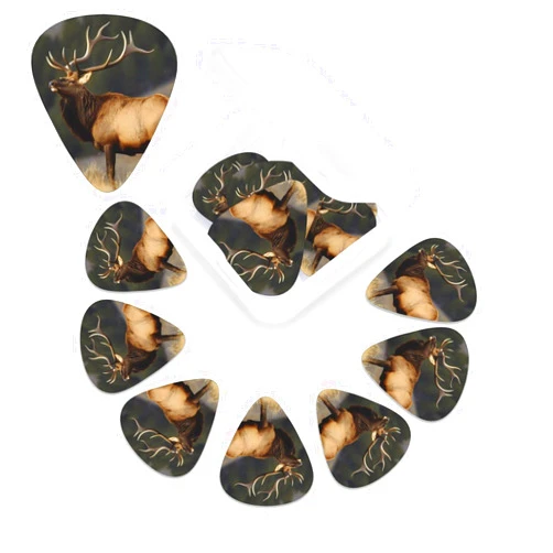LHBWCVN 12 Pack Guitar Picks with Storage Box 3 Different Thickness Celluloid Plectrums Bull Elk Guitar Pick for Electric Guitars, Bass, Ukulele Includes 0.46mm, 0.71mm, 0.96mm