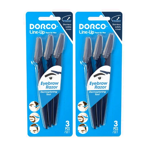 DORCO Line-Up Razor for Men - The Ultimate Grooming Tool for Mustache, Beard (2 Packs) | Father's Day Gifts