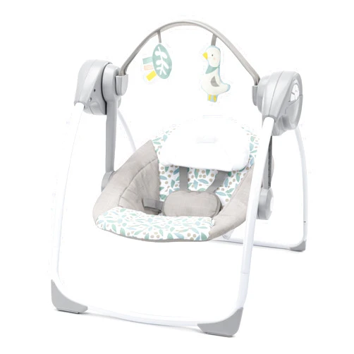 Ingenuity Comfort 2 Go Portable Swing - Endless Bloom - 6 Speeds - 10 Melodies - 2 Toys - 0-9M