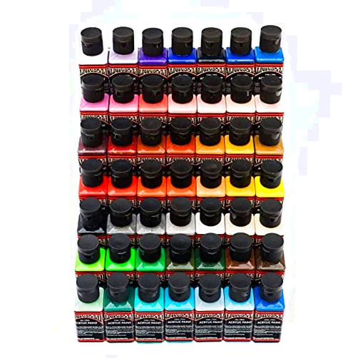 Alpha 6 Alphakrylik Monster Pack - 48 Vibrant Acrylic Paints - High-Pigment, Weather and Fade Resistant, Quick-Drying, Ideal for Canvas, Window Art, Murals, 2.5 Oz