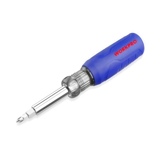 WORKPRO 11-in-1 Screwdriver/Nut Driver Set Tool Comfort Grip, All in One Multi-bit, Portable Screw-driver, 8 Bits (Philips/Slotted/Torx/Square), 3 Nut Driver Sizes