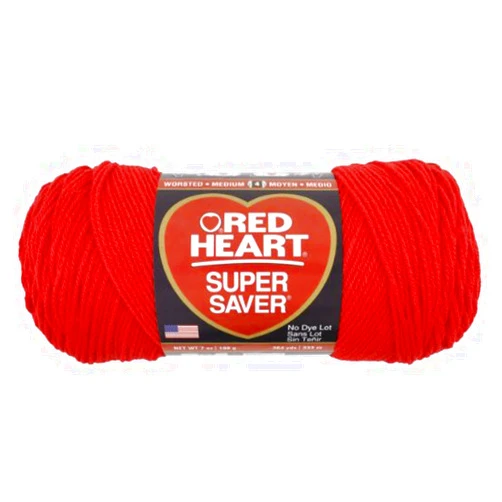 Red Heart Yarn Super Saver 3945 Hot Red 7 oz