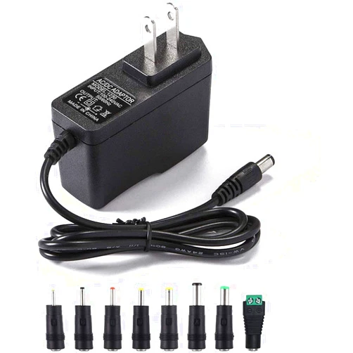 LitStar 12V 2A AC Adapter Charger Replacement with 8 Tips, Regulated 12 Volts 2000mA Power Supply Cord for LED Strip Light, CCTV Camera, BT Speaker, GPS, Webcam, Router, DC12V Transformer (6ft)