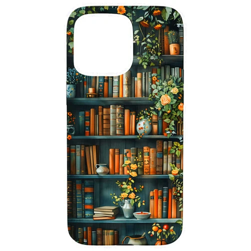 Books Coffee and Flowers Vintage Library Books and Coffee Vintage Library Case for iPhone 15 Pro Max