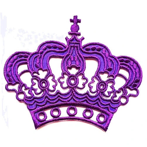Nice Night Cartoon Patches Lovely Purple Crown Imperial King Queen Cartoon Children Kid Patch Appliques Fabric Decorating for Hat Cap Polo Backpack Clothing Jacket T-Shirt DIY Embroidered Iron On/Sew On Patch