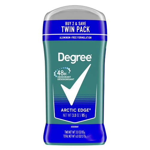 Degree Men Original Deodorant 48-Hour Odor Protection Arctic Edge Deodorant For Men 3 oz, Twin Pack