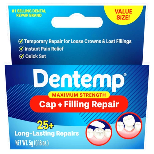 Dentemp Maximum Strength Loose Cap and Lost Filling Repair - Dental Repair Kit for Instant Pain Relief (Value Pack)
