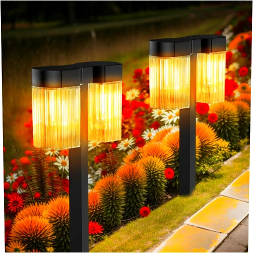 SOLARBABY Solar Outdoor Lights, 2 Pack Waterproof Solar Pathway Lights for Pathway Garden Yard Path Walkway Driveway Lawn Decor Landscape Light (Warm White)