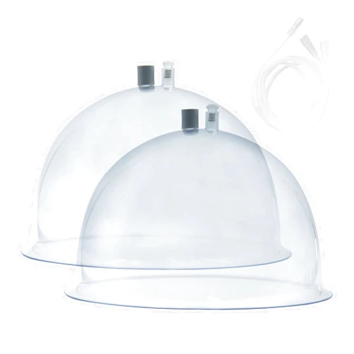 Bvcewilty Buttock Vacuum Therapy Cups, 250ml Butt Shape Suction Cups (10 inch & 6.5 inch Diameter) for Butt Lift, for Vacuum Therapy Machine Vacuum Cupping Machine Accessories (Transparent)