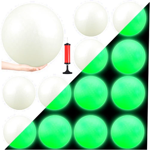 Hiboom 10 Inch Glow in The Dark Kickballs Dodgeballs Light up Playground Ball Bouncy Balls with Pump for Kids Adults Playground School Backyard Game Outdoor Glow in The Dark Games