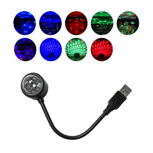 Dickno USB Star Night Light Projector, Portable Car Roof Sound Activated Atmosphere Lamp, Adjustable Auto Interior Atmosphere Decorative Light for Vehicle, Bedroom, Ceiling, Party