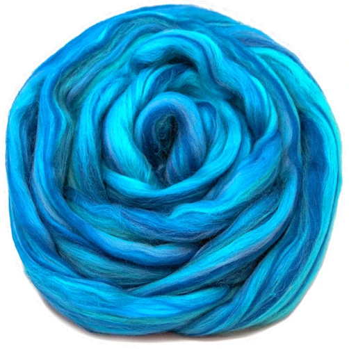 Living Dreams Yarn Festival Merino Wool Fiber. Colorful Combed top roving for Hand Spinning, Needle Felting, Wet Felting, soap Making and Dryer Balls. Bahama Mama