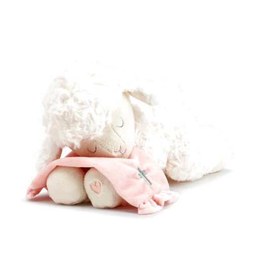 DEMDACO Goodnight Prayer Lamb Soft Pink 6 Inch Musical Childrens Plush Stuffed Animal