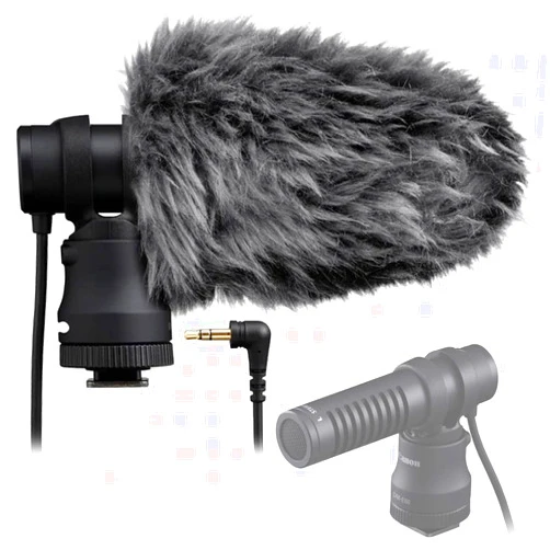 Canon DM-E100 Directional Shoe-Mounted Microphone for Digital Camera Bundle + Windscreen