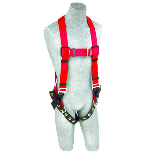 3M Protecta PRO 1191237 Fall Protection Full Body Harness, Back D-Ring , Tongue Buckle Legs, 420-Pound Capacity, Medium/Large, Red/Black