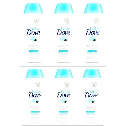 Baby Dove Body Wash Tip To Toe Sensitive Moisture 1.8 Oz Travel Size (Pack Of 6)