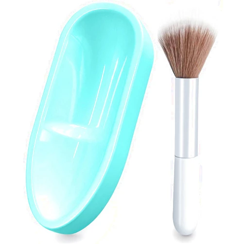 Unibouti French Tip Dip Nail Powder Tray System with Dust Cleaning Brush, Unibouti Easy Short Extended Nails Smile Line Mold, Nail Art Accessories Manicure Tool, ABS Unbending, Green
