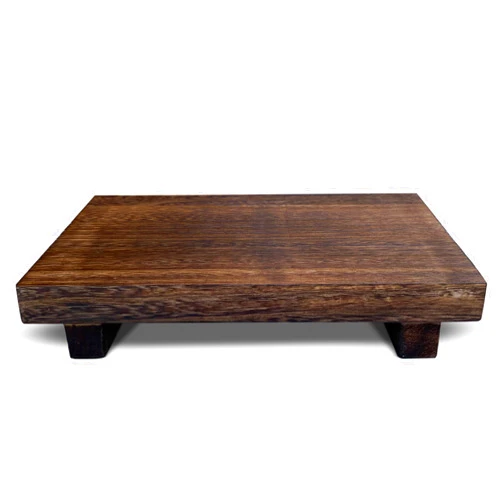 Lyfe Simple Wood Riser Rustic - Rectangular Pedestal Stand - Brown, 9 x 6 x 1.5 Inch