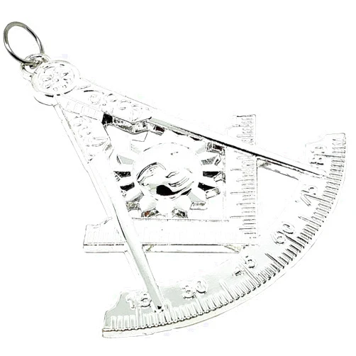DEURA Past Master MASON Masonic Collar Jewel SQUARE & COMPASS SILVER PLATED 3