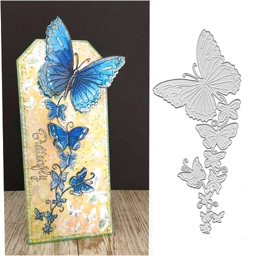 DDeehs Butterfly Border Frame Metal Die Cuts,Flower Butterfly Lace Border Edge Cutting Dies Cut Stencils for DIY Scrapbooking Album Decorative Embossing Paper Dies for Card Making
