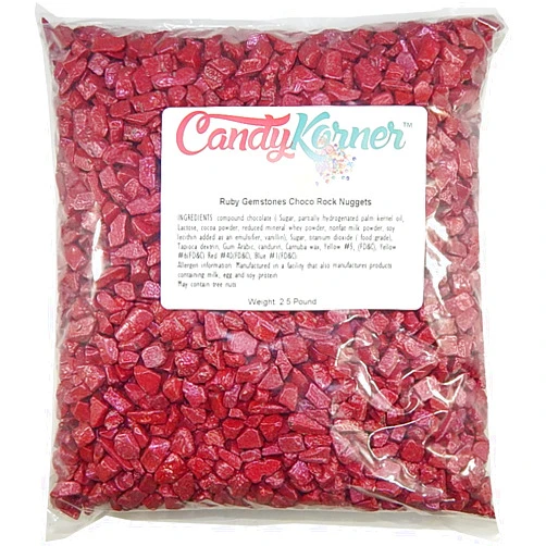 Kimmie Candy Company ChocoRocks 2.5 pounds Ruby Nuggets Chocolate Rocks Candy