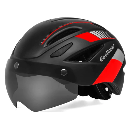 EASTINEAR Adults Bike Helmet Magnetic Goggle Cycling Helmet with USB Rechargeable Taillight for Men Women Mountain & Road Bicycle Helmet Magnetic Shield