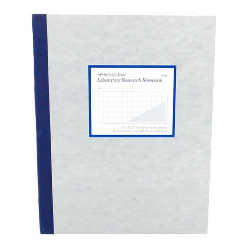 National Laboratory Notebook, 4 x 4 Quad Ruling, Gray Cover, 11