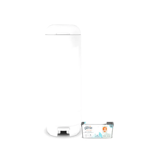 Diaper Genie Signature Pail Includes 1 Easy Roll Refill with 18 Bags | Holds Up to 846 Newborn-Sized Diapers Per Refill