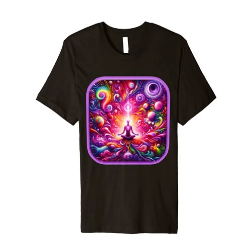 Katrina Rollins Designs Meditative Cosmos: Serene Universe of Harmonious Energy Premium T-Shirt