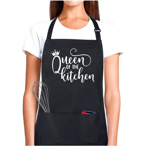 Xornis 100% Cotton Funny Apron with 2 Pockets for Men Women BBQ Grilling Adjustable Bib Black Aprons Gifts Cooking Kitchen