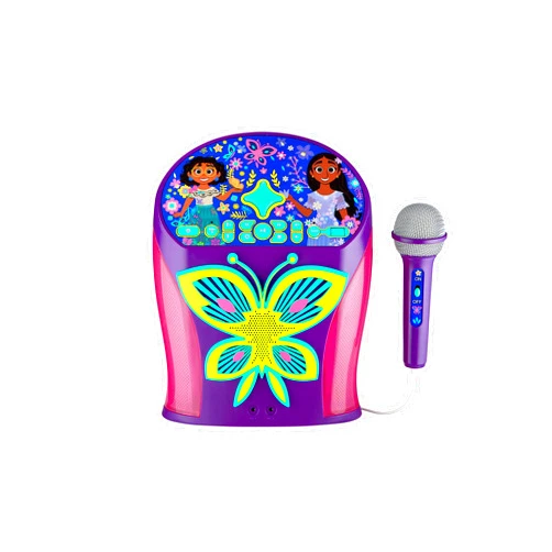 eKids Disney Encanto Karaoke Machine, Bluetooth Speaker with Microphone for Kids, with USB Port to Play Music, Easily Access Playlists with New EZ Link Feature