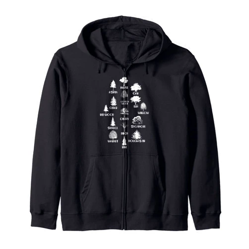 Funny Forester Gift Outdoor Forest Lover Tree Collection Nature Education Environment Woodworker Zip Hoodie