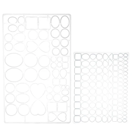 FUNSHOWCASE Cabochon Gem Silicone Mold 2 Trays for Resin Casting Jewelry Making