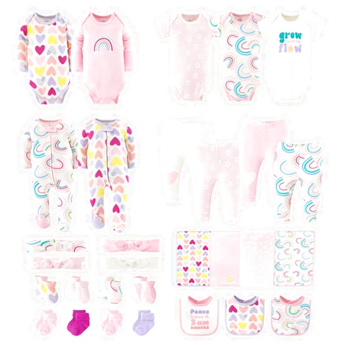 The Peanutshell Baby Layette Set for Girls, New Born Baby Essentials Must Haves, New Baby Girl Gifts 0-3 Months, 30 Pieces