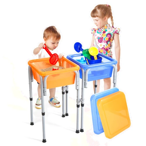 Special Supplies Sensory Activity Table for Kids and Toddlers with 2 Plastic Buckets, Easy Build Frame, and 7 Beach Toys for Interactive, Hands-On Learning Water, Sand, and STEM Play