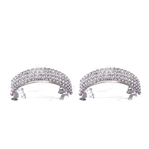 Frcolor 2pcs Crystal Bridal Hair Clip Retro Spring Hairpin Rhinestone Hair Barrette Ponytail Holder for Women Girls