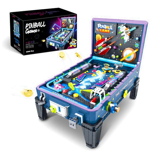 JumpBunny Pinball Machine Building Block Toy - with Visual and Sound Effects, Buildable Space Wars Pinball Arcade Game for Home, 2309 PCS, for Birthday and Chrismas for Ages 8+ Kids and Adults