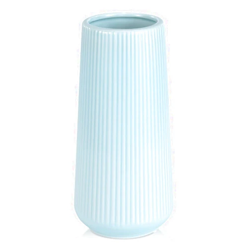 GUKJOB Blue Ceramic Vase, GUKJOB Small Cute Flower Vase for Pampas Grass, Home, Living Room, Dining Table, Farmhouse, Office Decor, Bedroom, Table, and Kitchen Shelf (Blue)