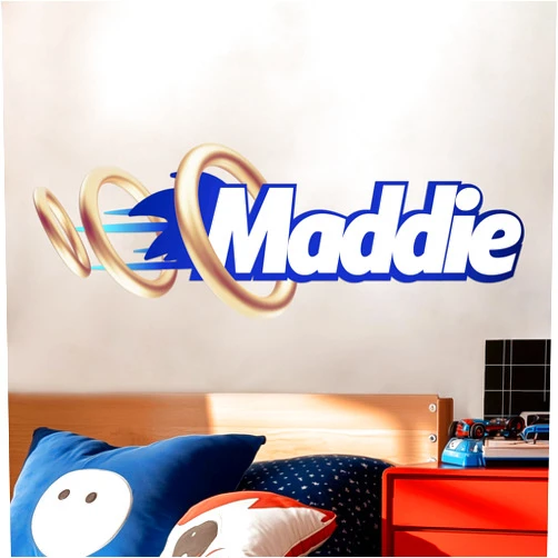 CRYPTONITE Personalized Speedy Name Wall Decal | Custom Vinyl Sticker for Kids Room, Nursery & Playroom | High-Speed Inspired Wall Decor with Custom Name & Iconic Elements | Multi-Size (A. Speedy)