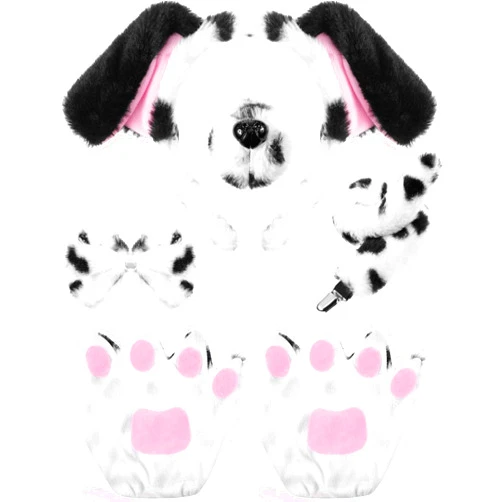 Syhood Puppy Dog Costume Set Kids Dog Ears Headband Bowtie Nose Tail Paw Gloves Puppy Costume Accessories for Carnival