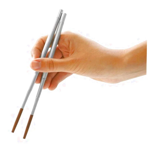 Kikkerland Collapsible Travel Chopsticks,Silver