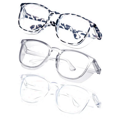 Konqkin Safety glasses Goggles Nurses Protective Eyewear - Anti Fog Square Frame Stylish Clear Glasses for Women Men