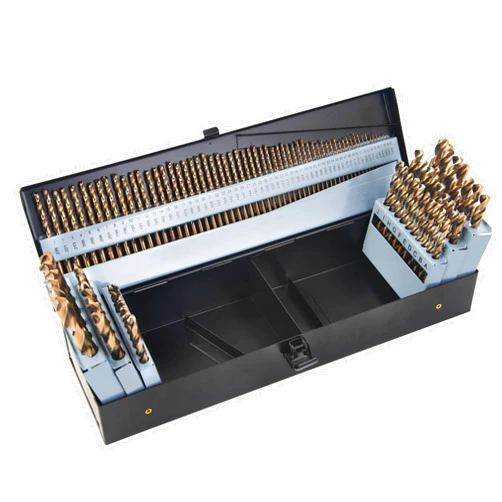 KENDO 115 Pieces Cobalt Drill Bit Set, M35 High Speed Steel Bits Twist Jobber Length Drill Bit Kit for Metal, Cast Iron, Stainless Steel, Plastic and Wood with Storage Case, 1/16
