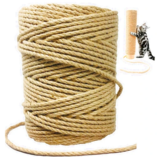 SONQUEEN Sisal Rope for Cat Scratcher,Rope for Cat Scratch Post 1/4in 164Ft Jute Twine for Scratching Post Repairing, Recovering or DIY