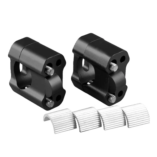 BiSbaL Motorcycle Handlebar Risers 1 1/8 inch 28mm or 7/8 inch 22mm Universal Handle Bars Mount Clamp Fit Harley Kawasaki Suzuki Yamaha Honda Sportster Road King Cruisers Choppers ATV Dirt Bike (Black)