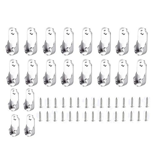 LAPXSNZD Oval Closet Rod End Supports Flanges Socket for 18x35mm Rods Pack of 20